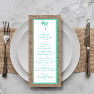Menú de bodas de la playa de Palm Tree Tropical