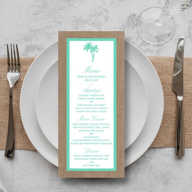 Menú de bodas de la playa de Palm Tree Tropical (Subido por el creador)