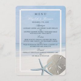 Menú de bodas de la playa de Sand Dollar y Starfis