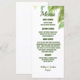 Menú de bodas de la playa Palm Tree