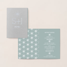 Menú de bodas de Navidad de copos de nieve elegant