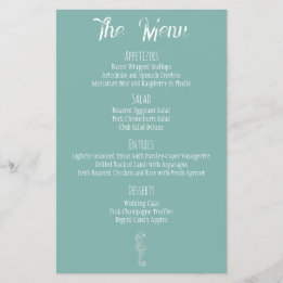 Menú de bodas de playa de caballete de mar