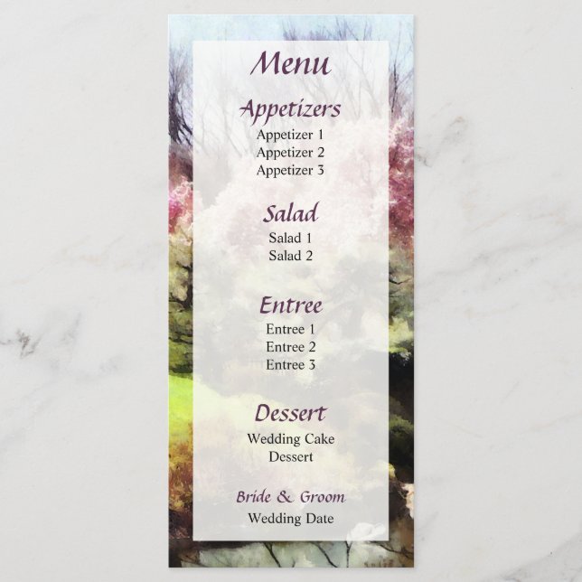 Menú de bodas de primavera japonés... (Anverso)