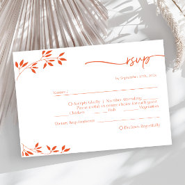 Menú de bodas de primavera simple Naranja Tarjeta