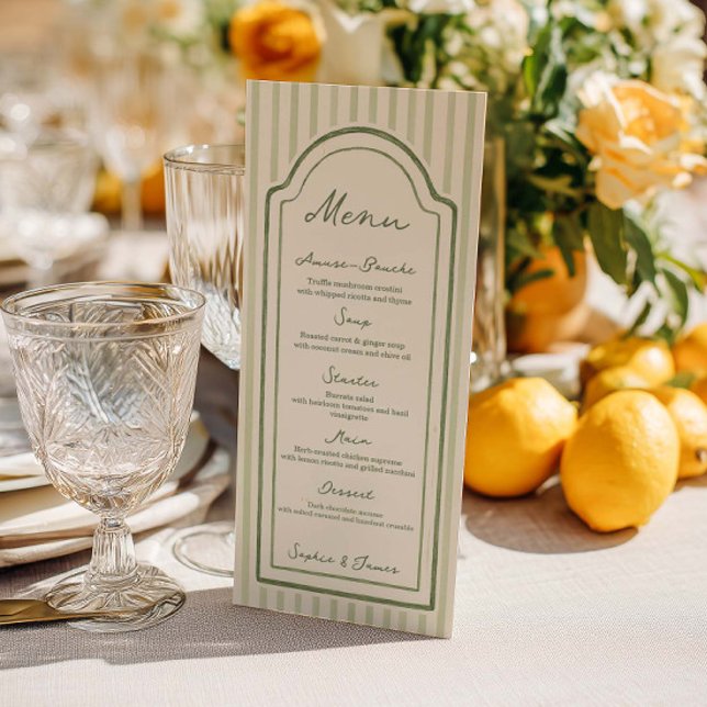 Menú de Bodas de Rayas Verdes (Subido por el creador)