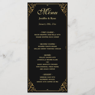 Menú de bodas elegante