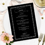 Menú De Bodas Elegante En Blanco Y Negro<br><div class="desc">Menú De Bodas Elegante En Blanco Y Negro</div>
