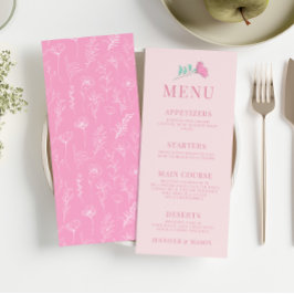 Menú de bodas elegante retro verde verde azulado p