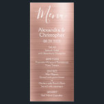 Menú de Bodas Moderno y Elegante Rosa Rosa<br><div class="desc">Menú Rubor Rosa Gold Moderno Faux Metallic Stainless Steel Relieve metalizado Boda. Este moderno menú de Bodas Dusty Pink y Black Script puede ser personalizado para incluir los nombres de Bride y Groom, la fecha boda y las opciones de menú boda para la cena. Este menú forma parte de una...</div>