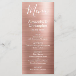 Menú de Bodas Moderno y Elegante Rosa Rosa