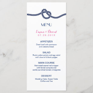 Menú de Bodas Náutico Amarrado Elegante