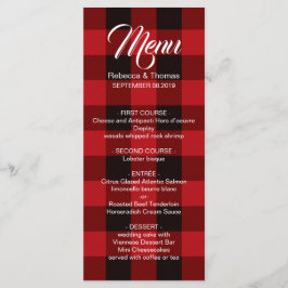 menú de bodas rústico de invierno con dorado rojo