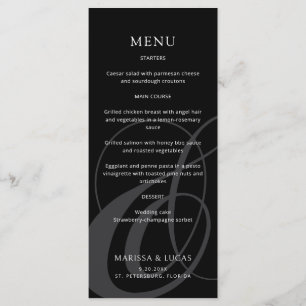 Menú de Bodas y Ampersores de color blanco con gui