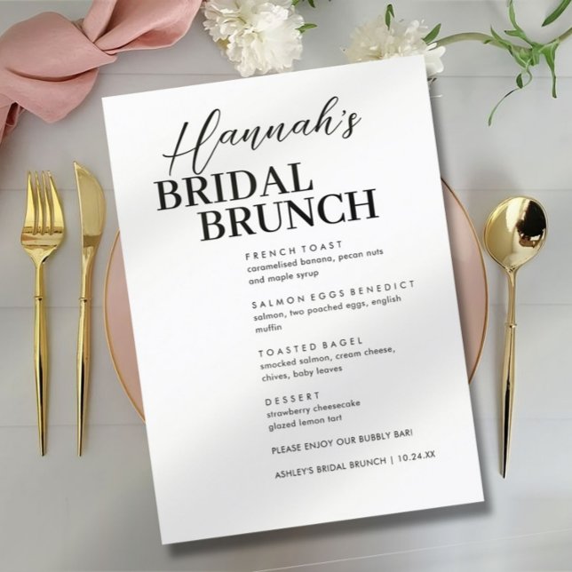 Menú de Brunch de novias mínimo Personalizado (Subido por el creador)