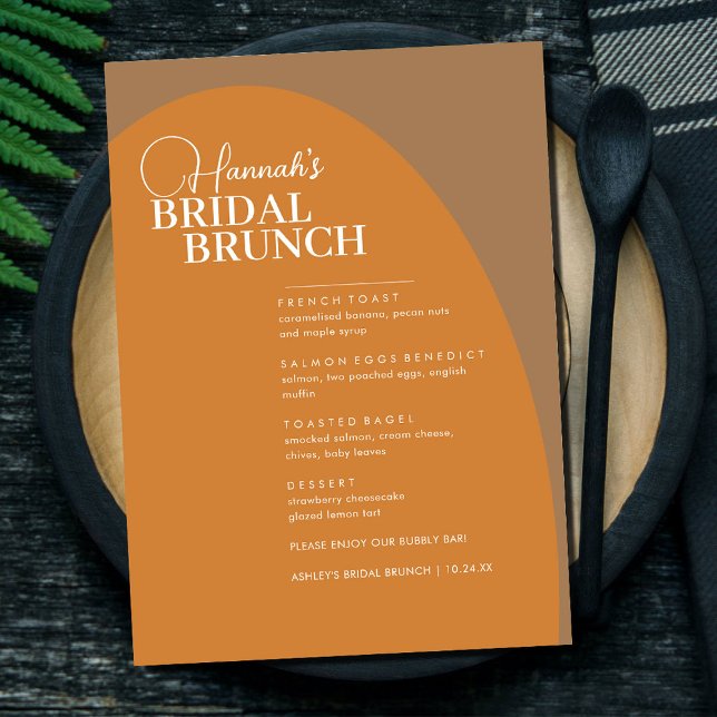 Menú de Brunch nupcial mínimo de escritura terraco (Subido por el creador)