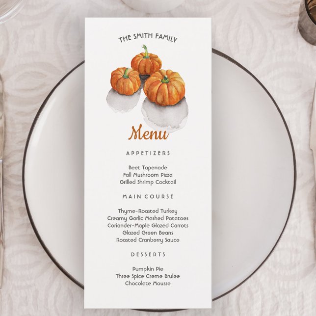 Menú de calabazas pintadas en la cena de Acción de (Subido por el creador)