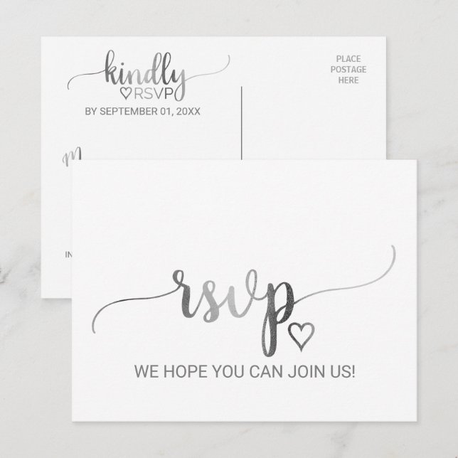 Menú de caligrafía simple de Relieve metalizado pl (Anverso / Reverso)