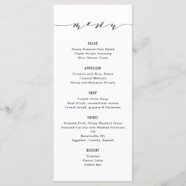 Menú de caligrafía simple y moderna