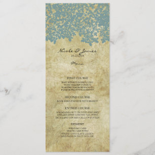 Menú de casamiento de campo Verde azulado azul vin