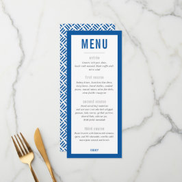 MENÚ DE CENA azul real bloque moderno