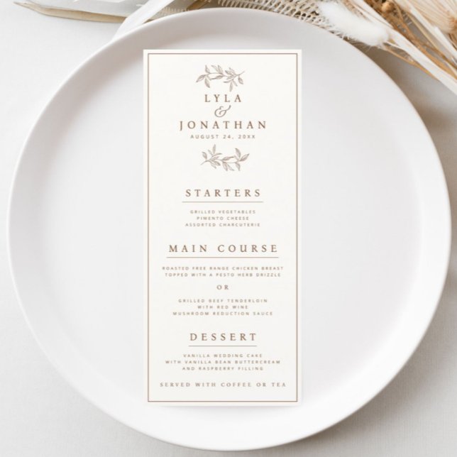 Menú de cena/bar Boda de marfil y roya de doble ca (Subido por el creador)
