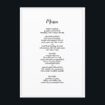 Menú de cena Boda con guión elegante<br><div class="desc">Elegante menú Boda con guión bordeado - Siéntase libre de personalizares y personalice este sencillo y elegante menú casero. Las opciones de edición están disponibles.</div>