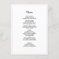 Menú de cena Boda con guión elegante
