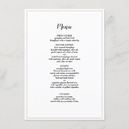 Menú de cena Boda con guión elegante