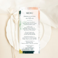 Menú de cena Boda de abstracto colorido