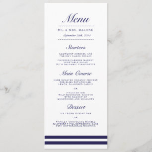 Menú de cena Boda de la Armada Náutica