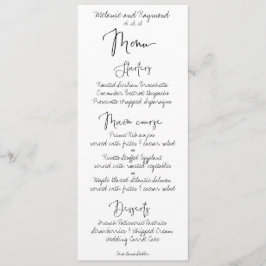 Menú de cena Boda manuscrito