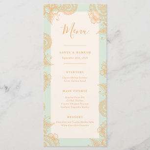 Menú de cena Boda Mehndi