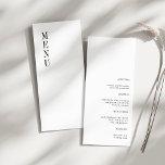Menú de cena Boda Minimalista contemporáneo<br><div class="desc">Menú de cena Boda Minimalista contemporáneo</div>