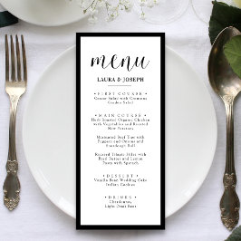 Menú de cena Boda Minimalista personalizado