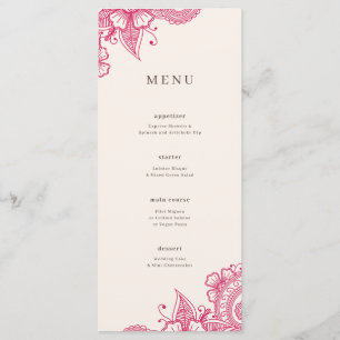 Menú de cena Boda Mod Mehandi