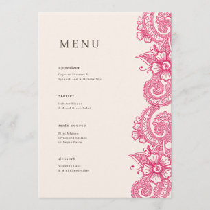 Menú de cena Boda Mod Mehandi
