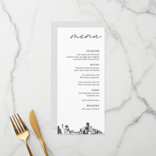 Menú de cena Boda moderno en el Skyline de Houston