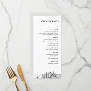 Menú de cena Boda moderno en San Antonio Skyline