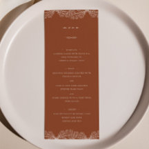 Menú de cena Boda Naranja con ardor de flores semi