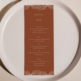 Menú de cena Boda Naranja con ardor de flores semi