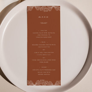 Menú de cena Boda Naranja con ardor de flores semi