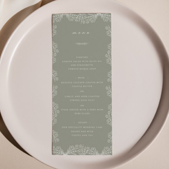 Menú de cena Boda verde con sabores florales (Subido por el creador)