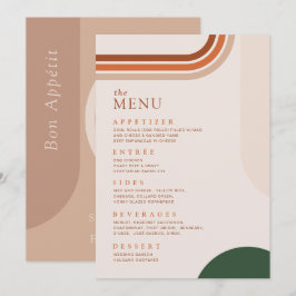 Menú de Cena Boho Arch Terracota Óxido Beige