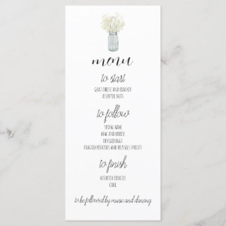 Menú de cena Boho Country Chic