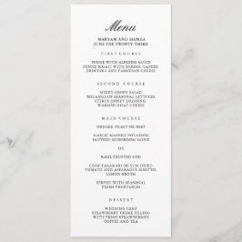 Menú de cena clásico elegante de bodas