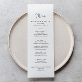 Menú de cena con guión elegante