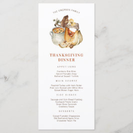 Menú de cena de Acción de Gracias