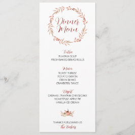 Menú de cena de Acción de Gracias Calabaza Spice