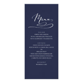 Menú de cena de boda azul simple moderno