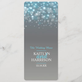 Menú de cena de boda burbuja gráfica gris azul